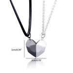 2pcs Stainless Steel Heart Couple Lover Pendant Necklace
