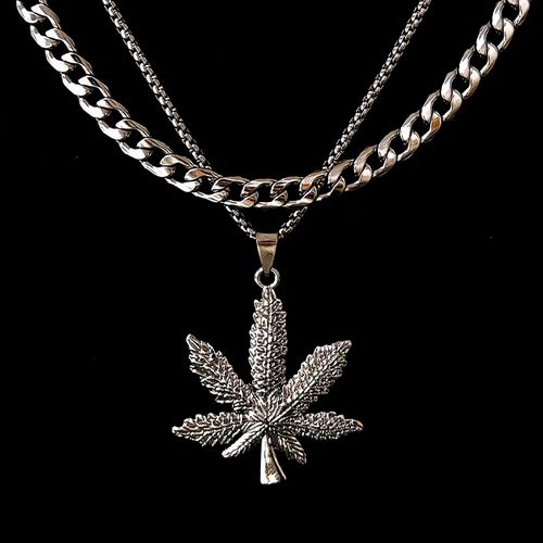 Maple + Cuban Chain 2 In 1 Fashion Men's Pendant Men's Hip Hop Necklace