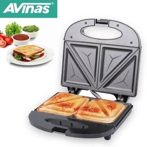 2 Slice Sandwich Maker Non Stick Surface Bread Toaster Baker- Black