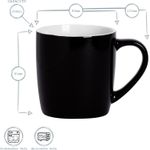 Happy Home A003-8 Set of 6 Colored Ceramic Cups -Black.