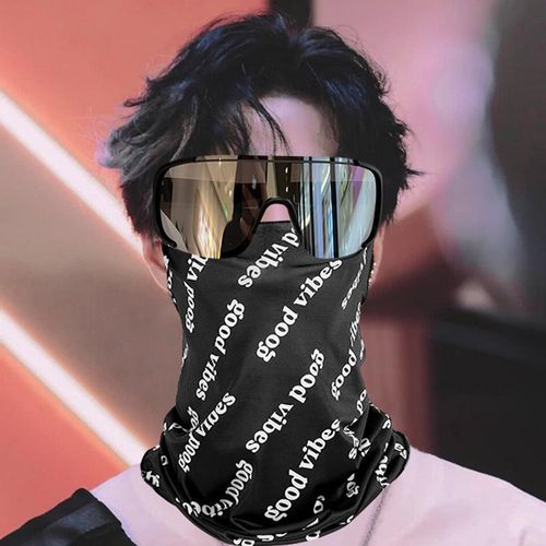 STY Men Sunglasses + Ice Silk Neck Gaiter Set Outdoor Goggles Ear-hanging Neckerchief Face Mask