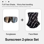 STY Men Sunglasses + Ice Silk Neck Gaiter Set Outdoor Goggles Ear-hanging Neckerchief Face Mask