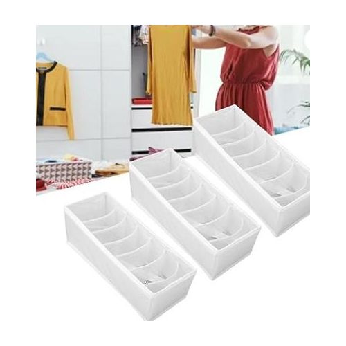 Divided Fabric Storage Box, Large Capacity Space Saving Collapsible Fabric Storage Box White 1pc for Household