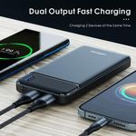 GUEETON 10000mAh Power Charge Bank Compact  Black