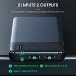 GUEETON 10000mAh Power Charge Bank Compact  Black
