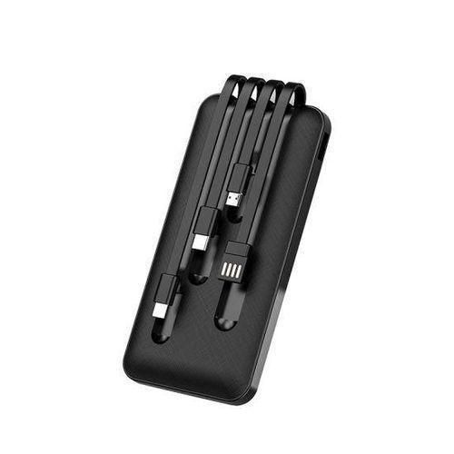 Nominal Capacity 20000mAh Fast Charging Power Bank With 4 Different Charging Cables - Black ,white