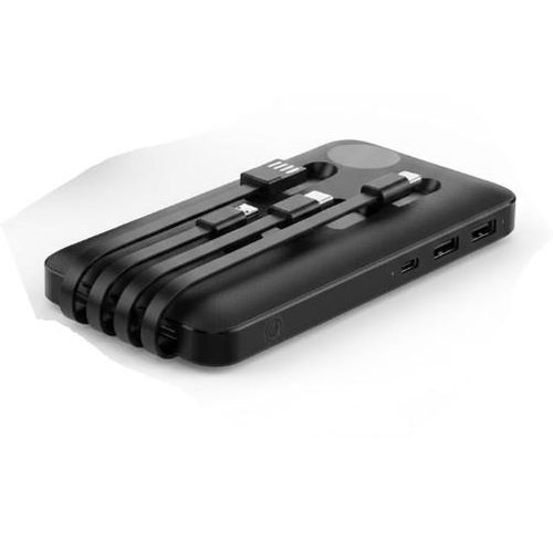 Nominal Capacity 20000mAh Fast Charging Power Bank With 4 Different Charging Cables - Black ,white