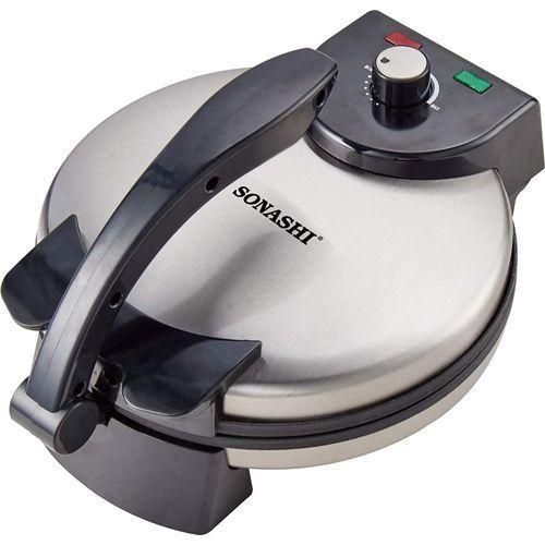 Pizza Chapati Maker roller Non-Stick - Silver/Black