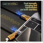 Goldplus 4-in-1 USB Charging Cable – 65W Super Fast Charger IPhone, IPad, MacBook, Android, Samsung Compatible Durable & Tangle-Free – Black