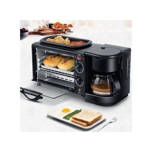 3 in 1 Breakfast Maker With Toast Oven - Black