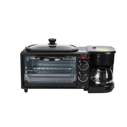3 in 1 Breakfast Maker With Toast Oven - Black