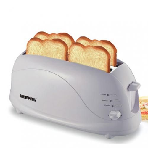 Geepas 4 Slice Bread Toaster- White