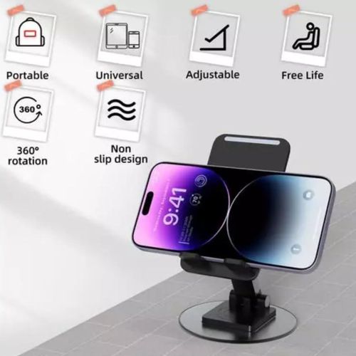 Universal Phone Holding Stand Black Desktop Phone Stand Bracket Adjustable Table Phone Stand