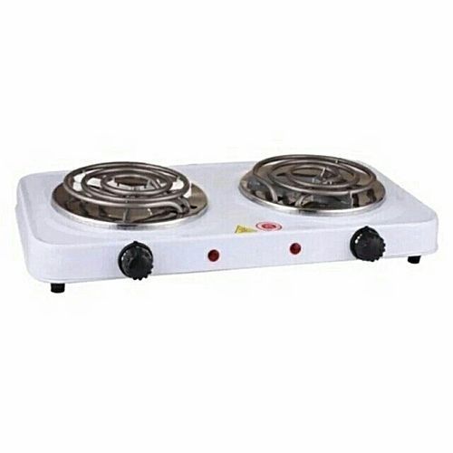 Hot Plate Portable Double Burner Electric Coil Hot Plate - White