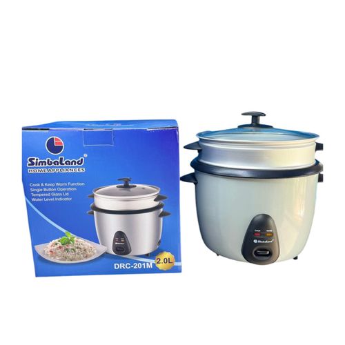 Simbaland Drum Rice Cookers 1.2L - Silver & Black