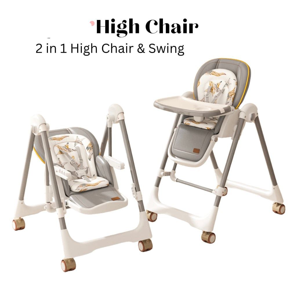 Foldable Feeding Chair With Swinging And Reclining Option Suitable Fpr 6 Months To 6Years