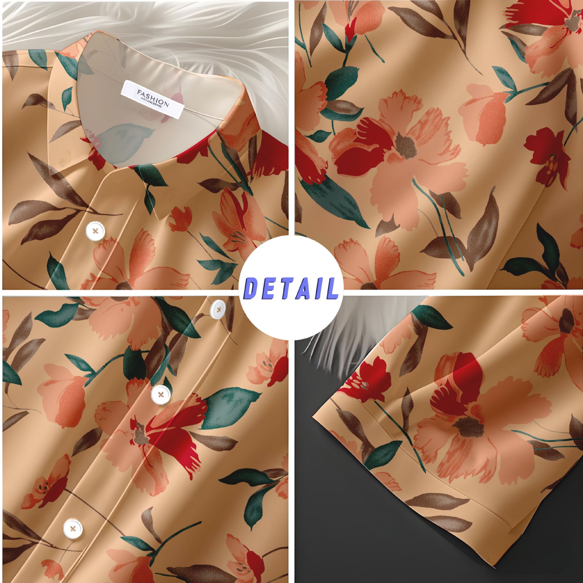 Hawaiian flower shirt men's short sleeves summer American retro Thai holiday boys wear beach shirts by the sea men.
