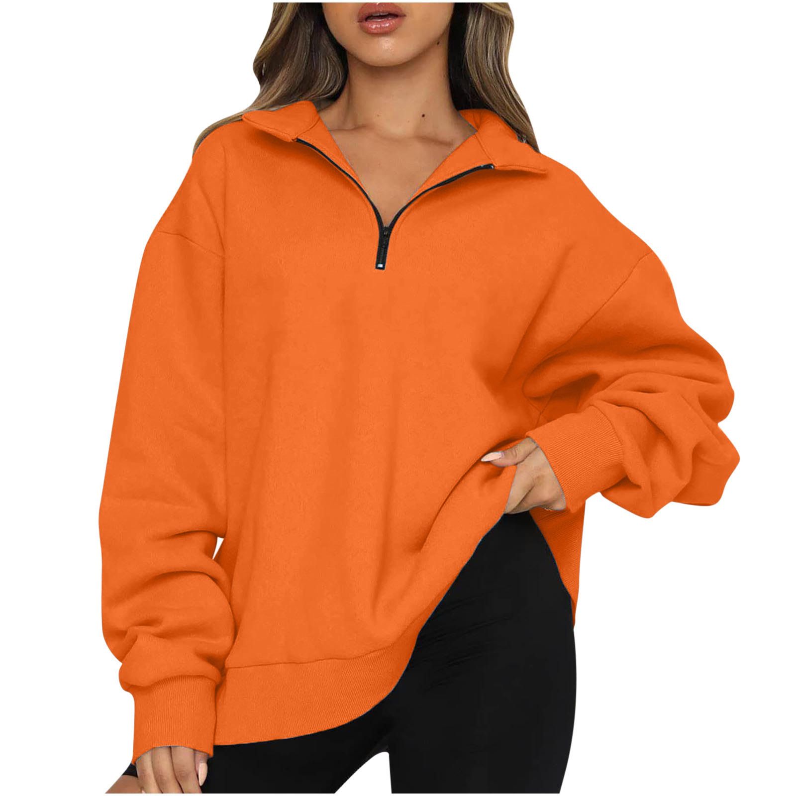 Casual coat, half zipper pullover, long sleeve sweatshirt, sweater girl
