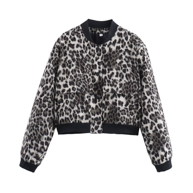 Spring and autumn new stand-up collar big pocket women's jacket coat women