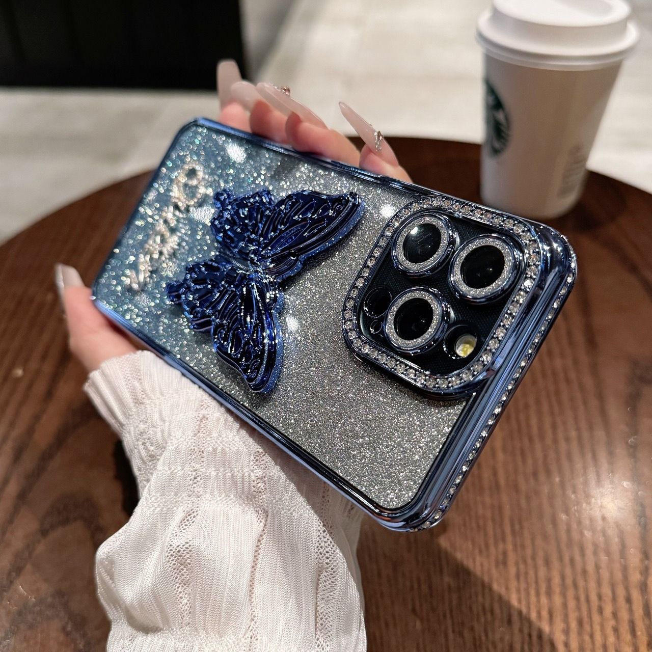 3D Bowknot Rhinestone Phone Case for iPhone11 iPhone12 iPhone13iPhone16iPhone17, Electroplated Silicone Shockproof Cover with Hidden Stand, Gradient Color Glitter Case for Girls