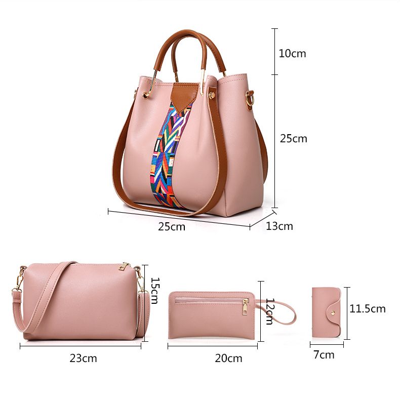 2025 Hot sale 4 sets /PCS bag handbag  shoulder bag lady purse pink F