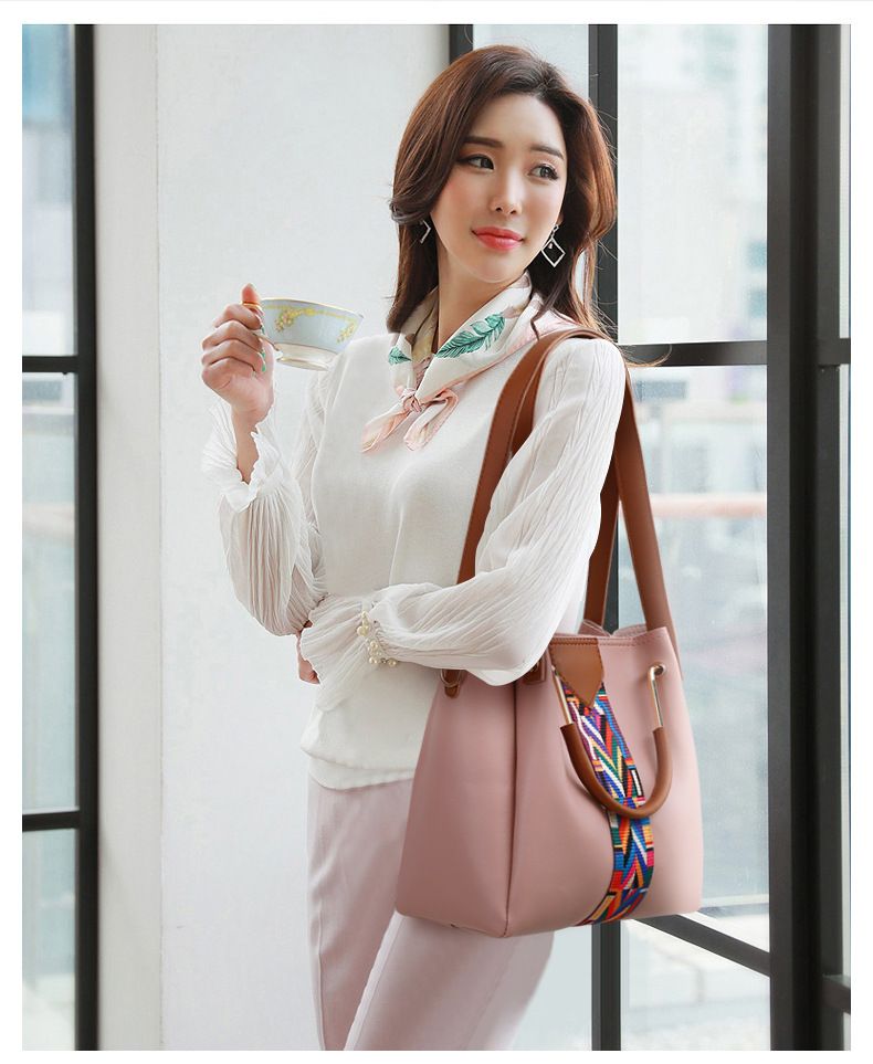 2025 Hot sale 4 sets /PCS bag handbag  shoulder bag lady purse pink F