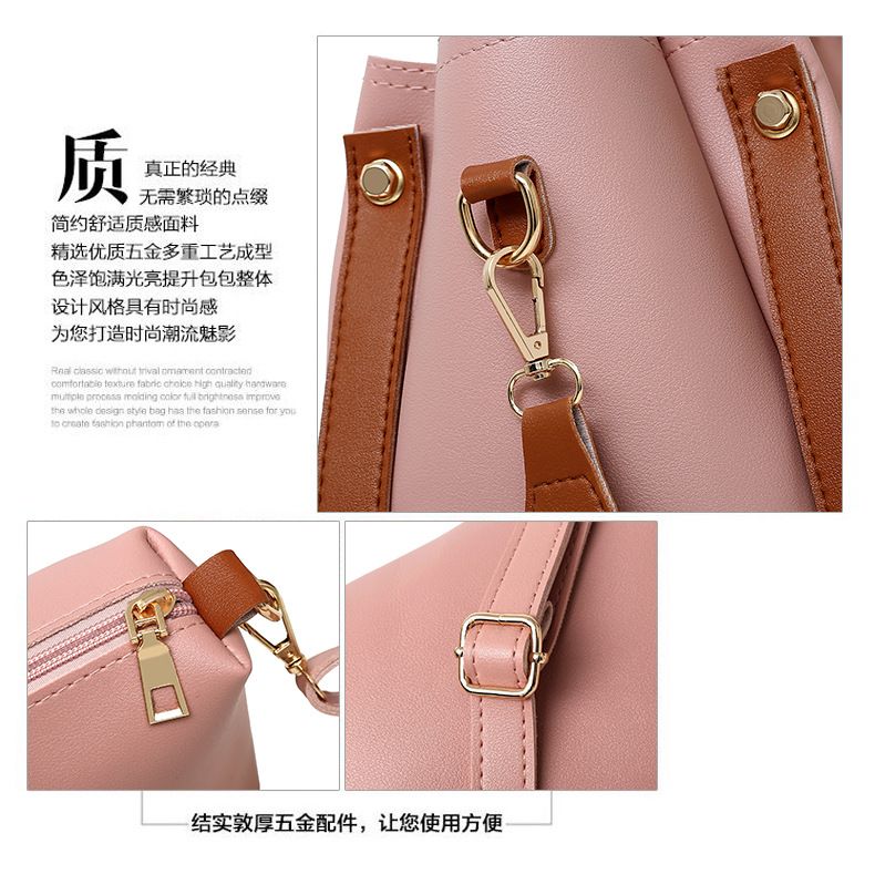 2025 Hot sale 4 sets /PCS bag handbag  shoulder bag lady purse pink F