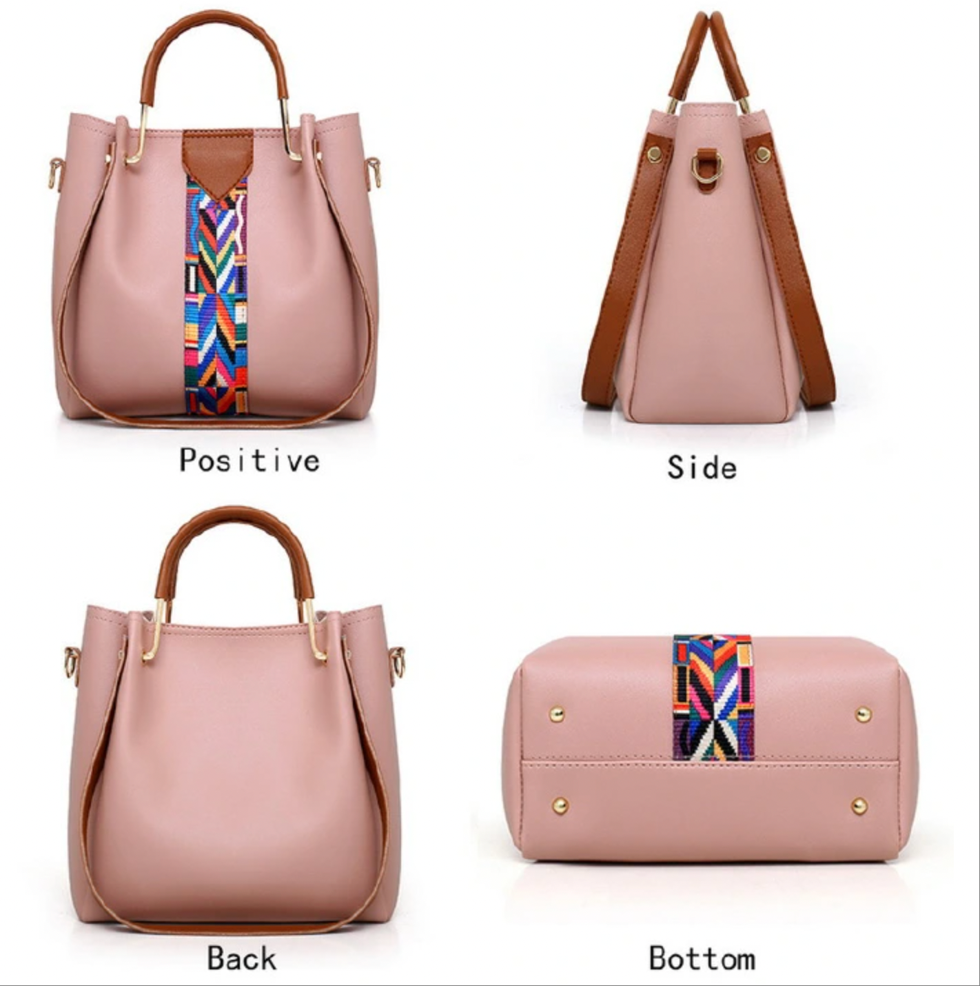 2025 Hot sale 4 sets /PCS bag handbag  shoulder bag lady purse pink F