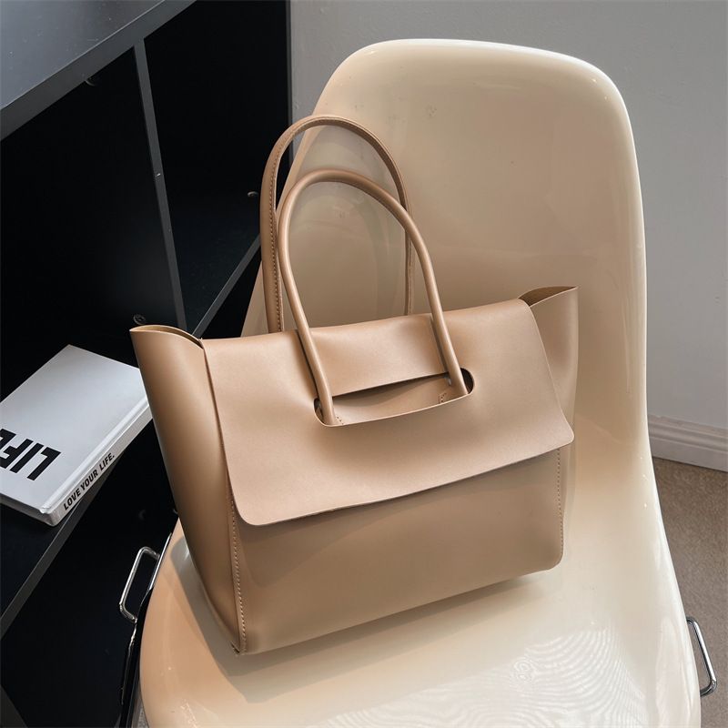 2*PC High end large bag women's bag 2025 new trendy Korean version large capacity handbag retro commuting tote bag black AS PICTURE