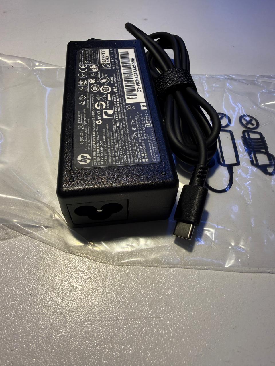 HP 65W USB-C Fast Charging Laptop Adapter for HP EliteBook – Type-C Charger, Compatible with 830/840/850 G5/G6/G7/G8 & x360 Models – Complete with Power Cabl