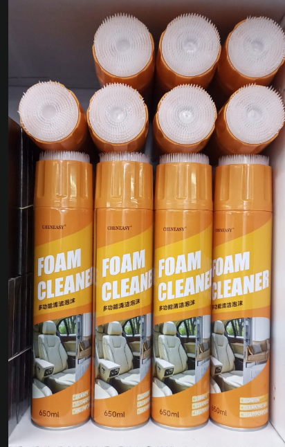 Multi Purpose Foam Cleaner Spray (650ml) With Brush For Deep Cleaning Car, Home And Kitchen