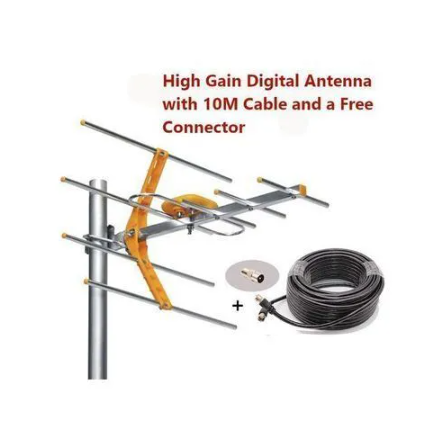 High Gain Digital TV Aerial Antenna – Indoor/Outdoor HD DVB-T2 Free-to-Air Signal Booster for Smart & Digital TVs Kenya Designed to capture all signals for all Free-to-Air local and international