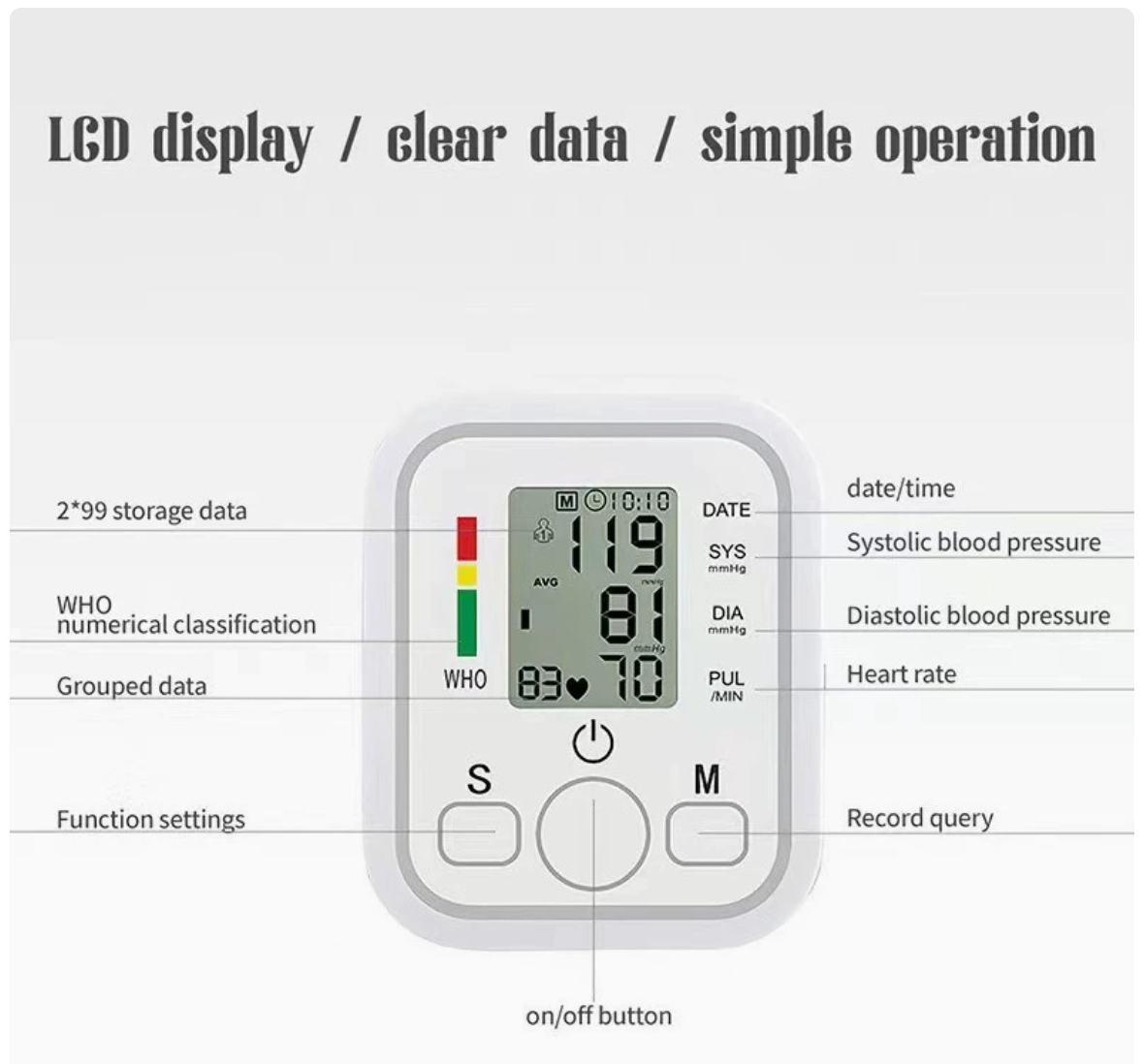 Cross-border electronic blood pressure monitor supports multilingual customization for home blood pressure measurement devices