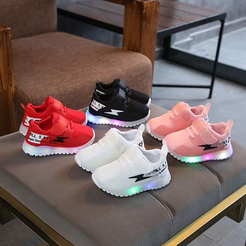 1-7 Years Old Led Light-Emitting Children's Shoes Mesh Surface Lightweight