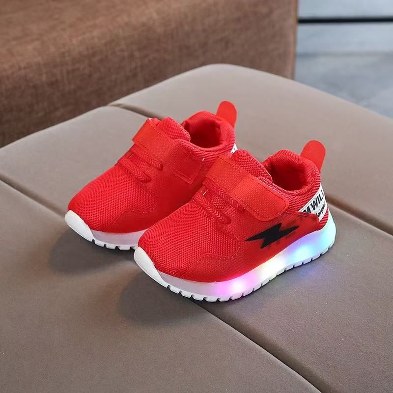 1-7 Years Old Led Light-Emitting Children's Shoes Mesh Surface Lightweight