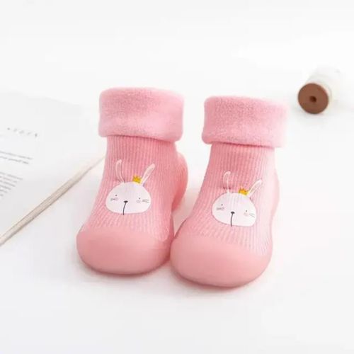 Non-Slip Baby/Toddler Sock Shoes with Soft Rubber Soles – Warm, Flexible Indoor Shoes for Infants & Toddlers (Sizes 12M to 2 Years)
