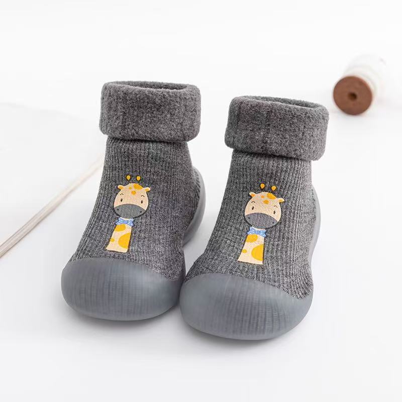 Non-Slip Baby/Toddler Sock Shoes with Soft Rubber Soles – Warm, Flexible Indoor Shoes for Infants & Toddlers (Sizes 12M to 2 Years)