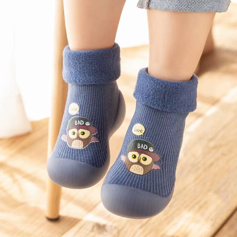 Non-Slip Baby/Toddler Sock Shoes with Soft Rubber Soles – Warm, Flexible Indoor Shoes for Infants & Toddlers (Sizes 12M to 2 Years)