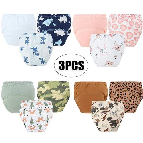 Diaper 3 Pack Reusable Toddler Potty Training Pants – Soft Cotton Daytime Potty Training Underwear