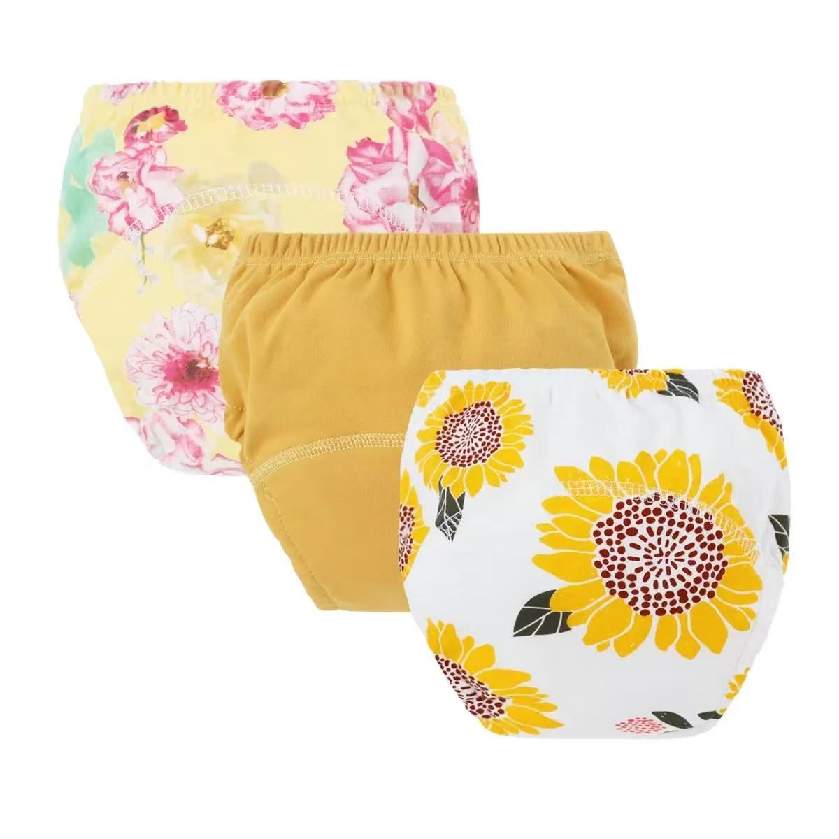 Diaper 3 Pack Reusable Toddler Potty Training Pants – Soft Cotton Daytime Potty Training Underwear