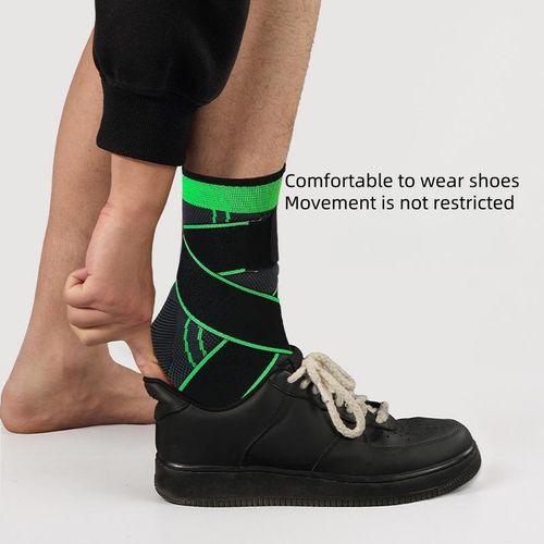 1 Pair Ankle Brace Strap Sports Ankle Protector Running Basketball Soccer Fixed Anti-fracture Foot Knitted Stretch Breathable Shock Absorption Compression Support Sleeve