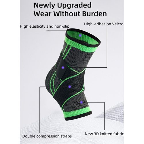 1 Pair Ankle Brace Strap Sports Ankle Protector Running Basketball Soccer Fixed Anti-fracture Foot Knitted Stretch Breathable Shock Absorption Compression Support Sleeve
