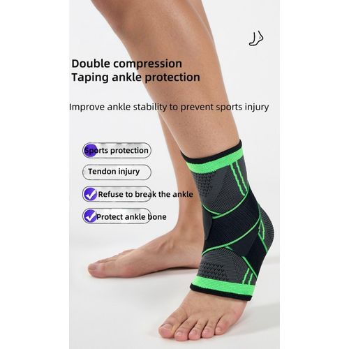 1 Pair Ankle Brace Strap Sports Ankle Protector Running Basketball Soccer Fixed Anti-fracture Foot Knitted Stretch Breathable Shock Absorption Compression Support Sleeve