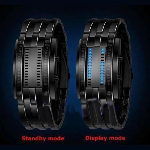 Binary Wristwatch Sport Watches Luminous LED Date Displays Waterproof Watches