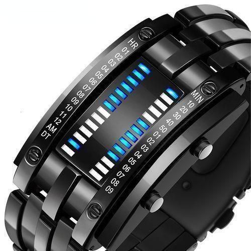Binary Wristwatch Sport Watches Luminous LED Date Displays Waterproof Watches