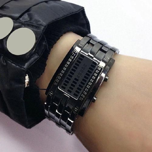 Binary Wristwatch Sport Watches Luminous LED Date Displays Waterproof Watches