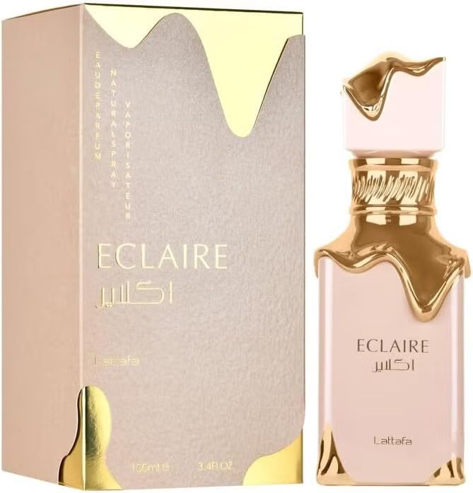 Lattafa Eclaire Perfume 100ml (3.4 oz) EDP - Original Lattafa Eclaire for Women - Long Lasting Creamy Caramel & Milk Gourmand Scent - MOKS