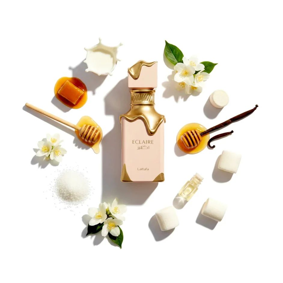 Lattafa Eclaire Perfume 100ml (3.4 oz) EDP - Original Lattafa Eclaire for Women - Long Lasting Creamy Caramel & Milk Gourmand Scent - MOKS