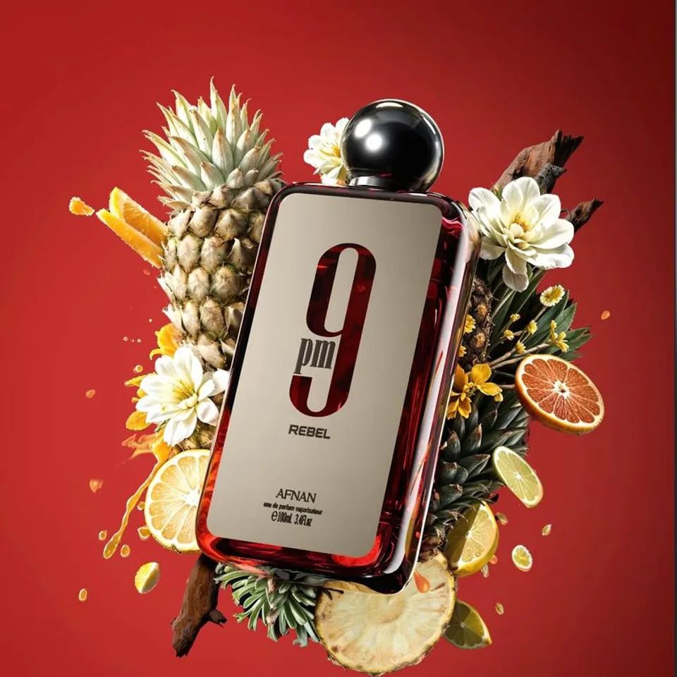 Afnan 9PM Rebel Perfume 100ml (3.4 oz) EDP - Original Afnan 9PM Rebel for Men - Long Lasting Fruity Pineapple & Woody Arabian Scent - MOKS