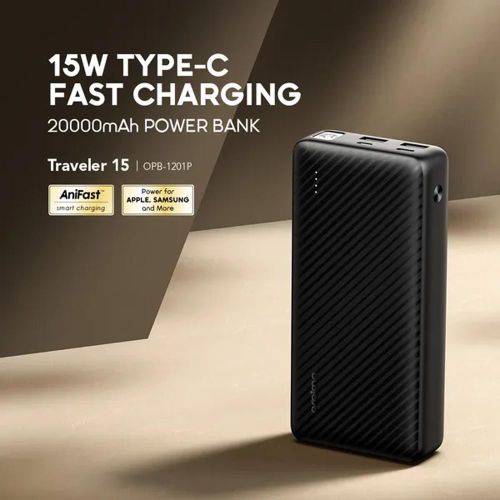 [Brand New] Oraimo Traveler 15 Power Bank 20000mAh OPB-1201P Type-C in And Out With Free Type-C Cable For Samsung And Apple 4 Ports 15W Fast Charging Powerbank